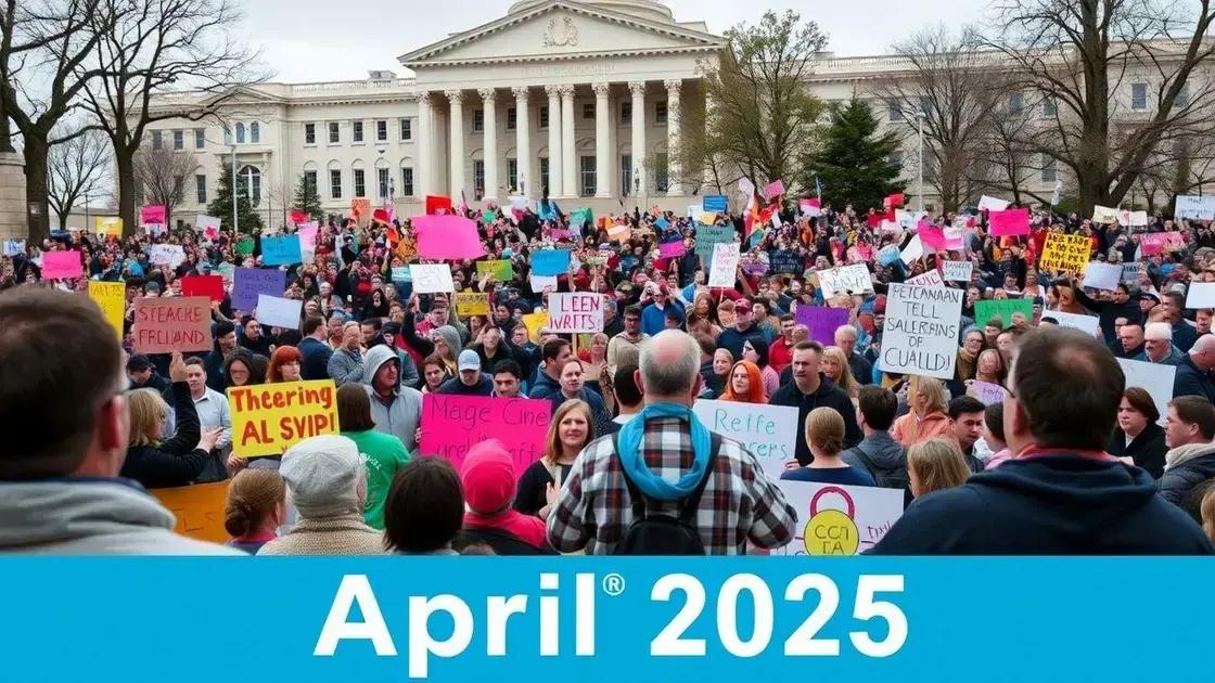 Major events and actions taken during April