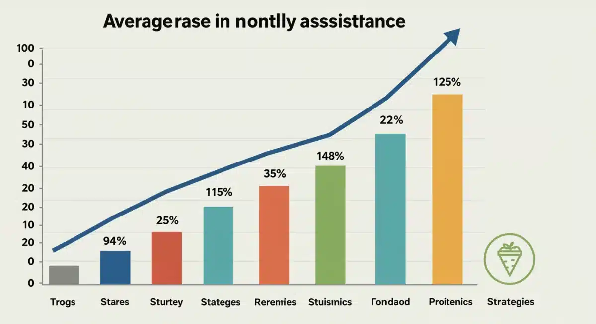 Infographic showing 12% increase in SNAP food assistance.