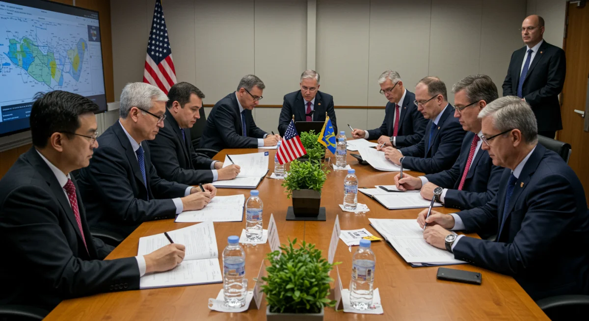 US and Indo-Pacific diplomats discussing strategic cooperation at a conference table