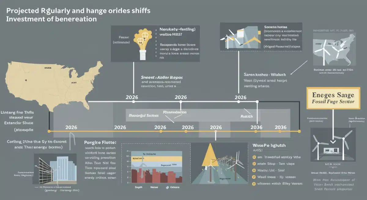 Infographic showing US energy policy timeline 2026-2036