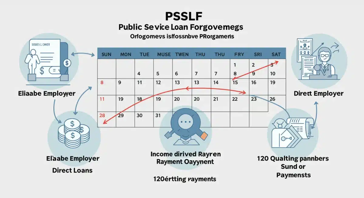 Infographic showing PSLF eligibility steps and requirements.