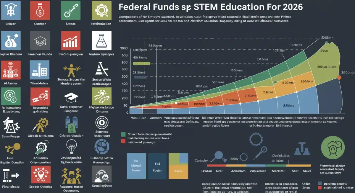 Infographic showing federal STEM education funding allocation for 2026