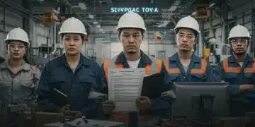 Workers reviewing documents related to 2026 compensation laws