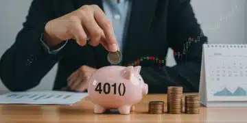 Person contributing to 401k in 2026 with financial charts