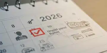 Calendar highlighting 2026 with icons symbolizing unemployment benefits and small business loans, representing the CARES Act sunset.