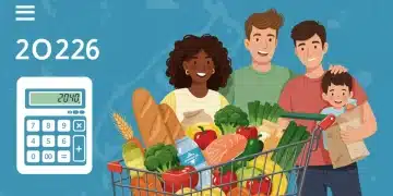 Family grocery shopping with abundant healthy food, symbolizing maximized SNAP benefits.