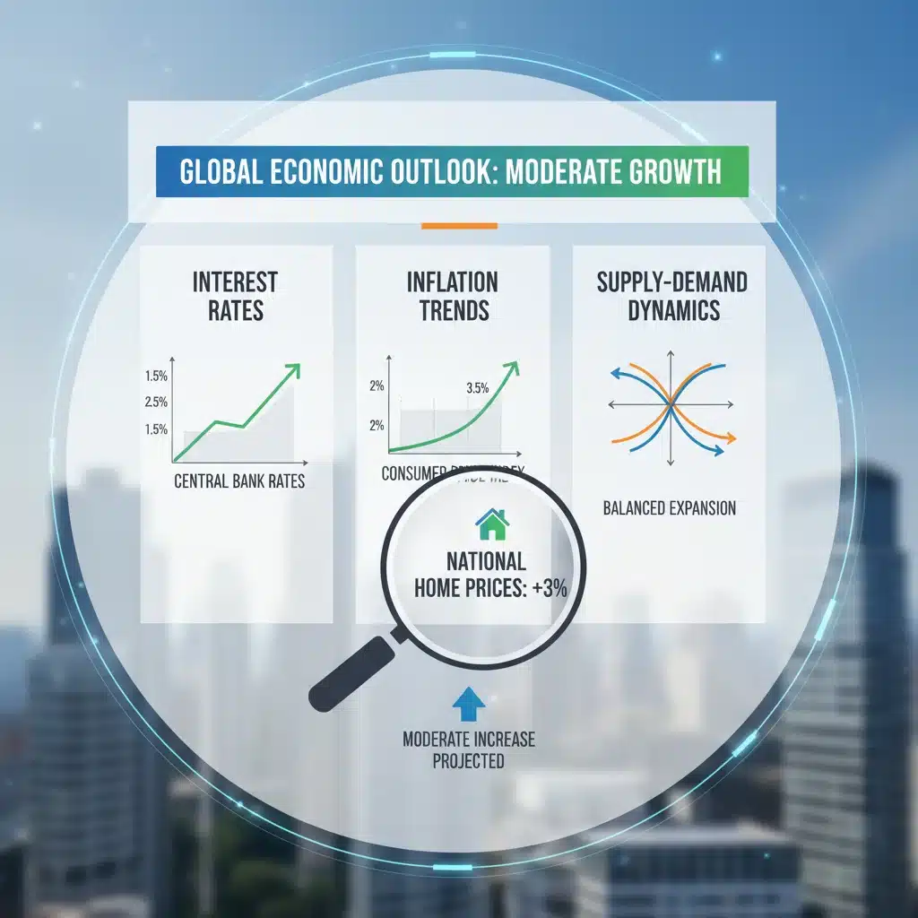 Infographic detailing economic indicators influencing housing market