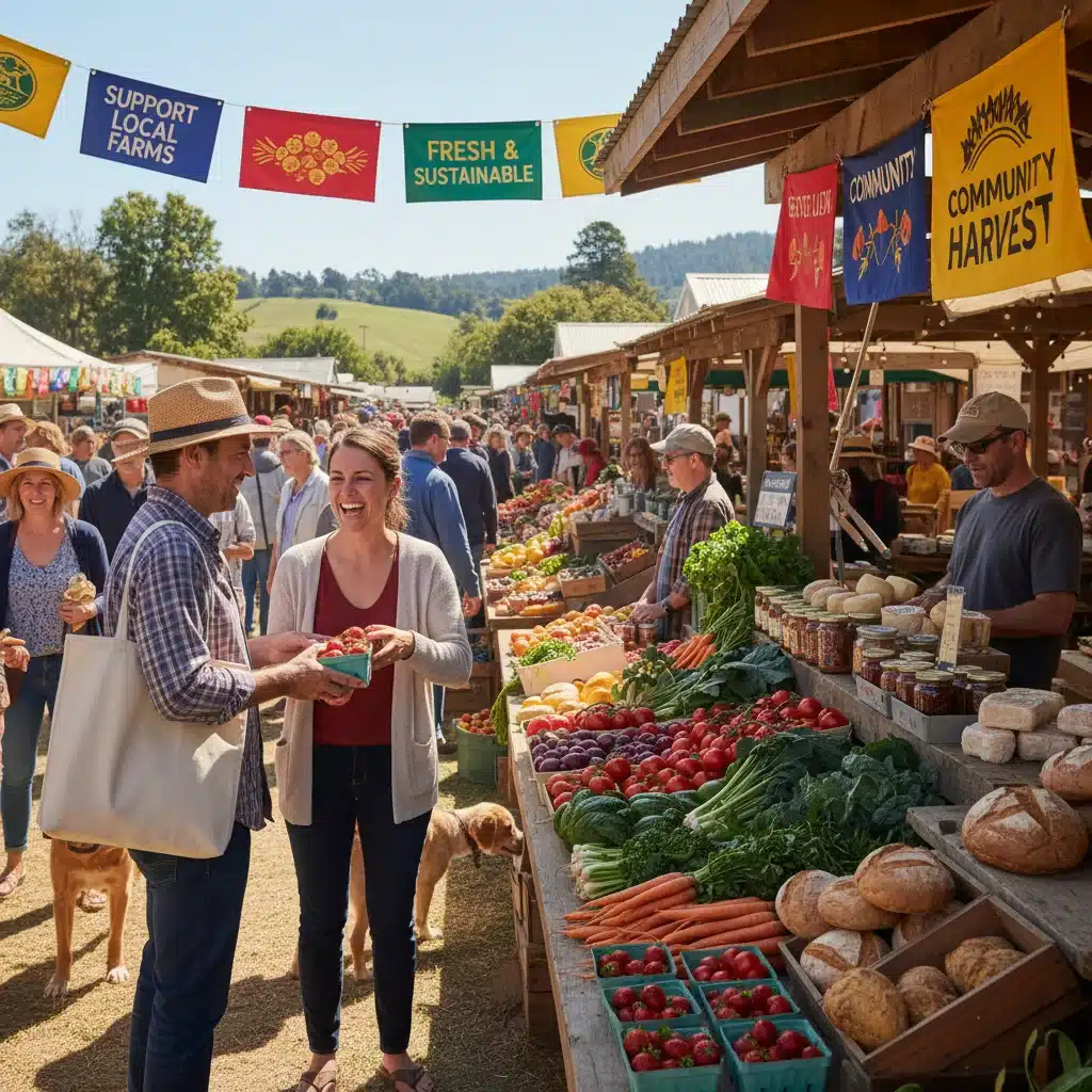 Vibrant farmers' market promoting local produce