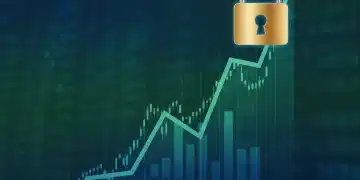 Financial chart with upward trend and security padlock representing wealth preservation in 2026