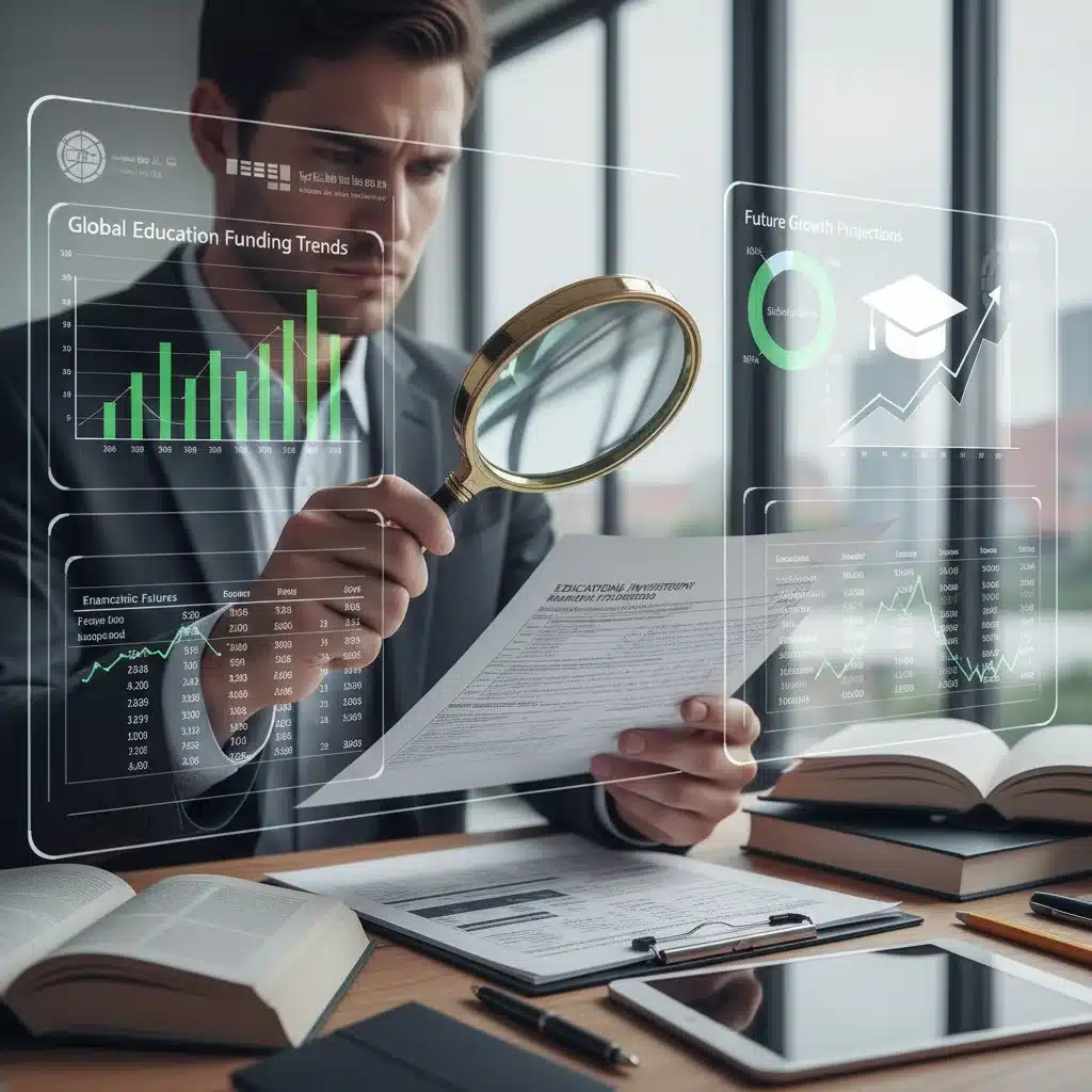 Persona analizando documentos de financiación y ayudas para estudios.