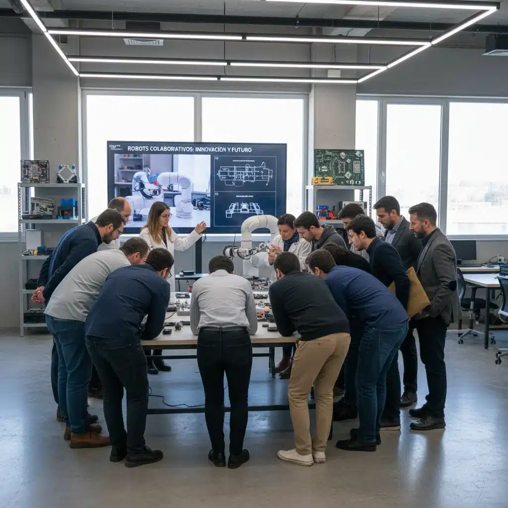 Emprendedores españoles aprendiendo sobre la implementación de cobots en sus negocios.