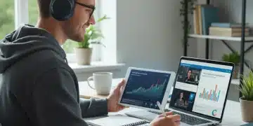 Optimización del Aprendizaje Online 2026: Retén un 30% Más de Información Estudiante concentrado en el aprendizaje online, utilizando tablet y portátil para retener información en cursos digitales.