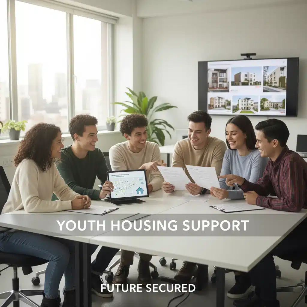 Jóvenes consultando información sobre ayudas para el acceso a la vivienda del Plan 2026