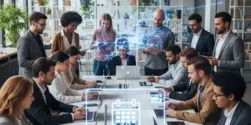 Profesionales españoles desarrollando competencias digitales en un entorno colaborativo y moderno