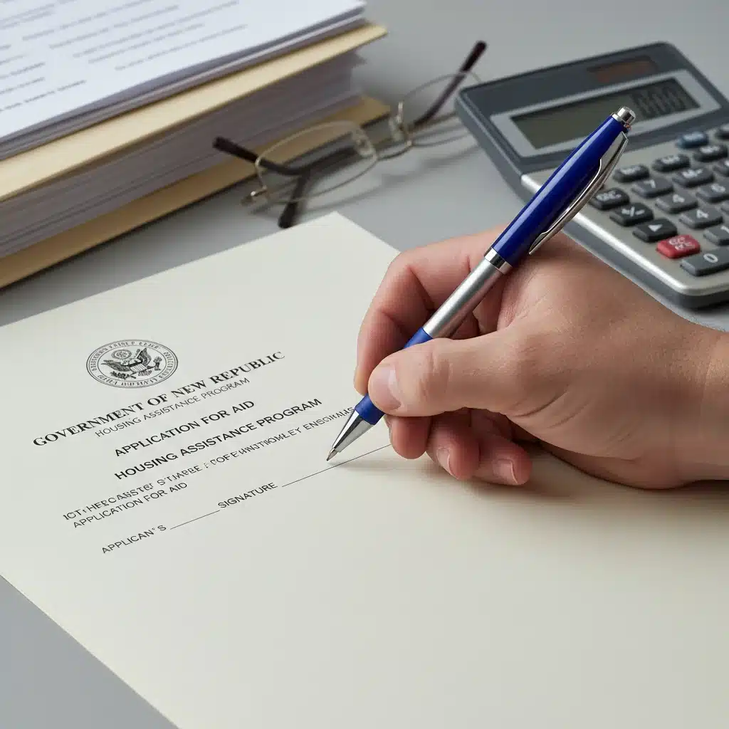 Persona rellenando formulario de solicitud para ayudas al alquiler con bolígrafo.