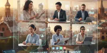 Profesionales teletrabajando en España con herramientas digitales avanzadas